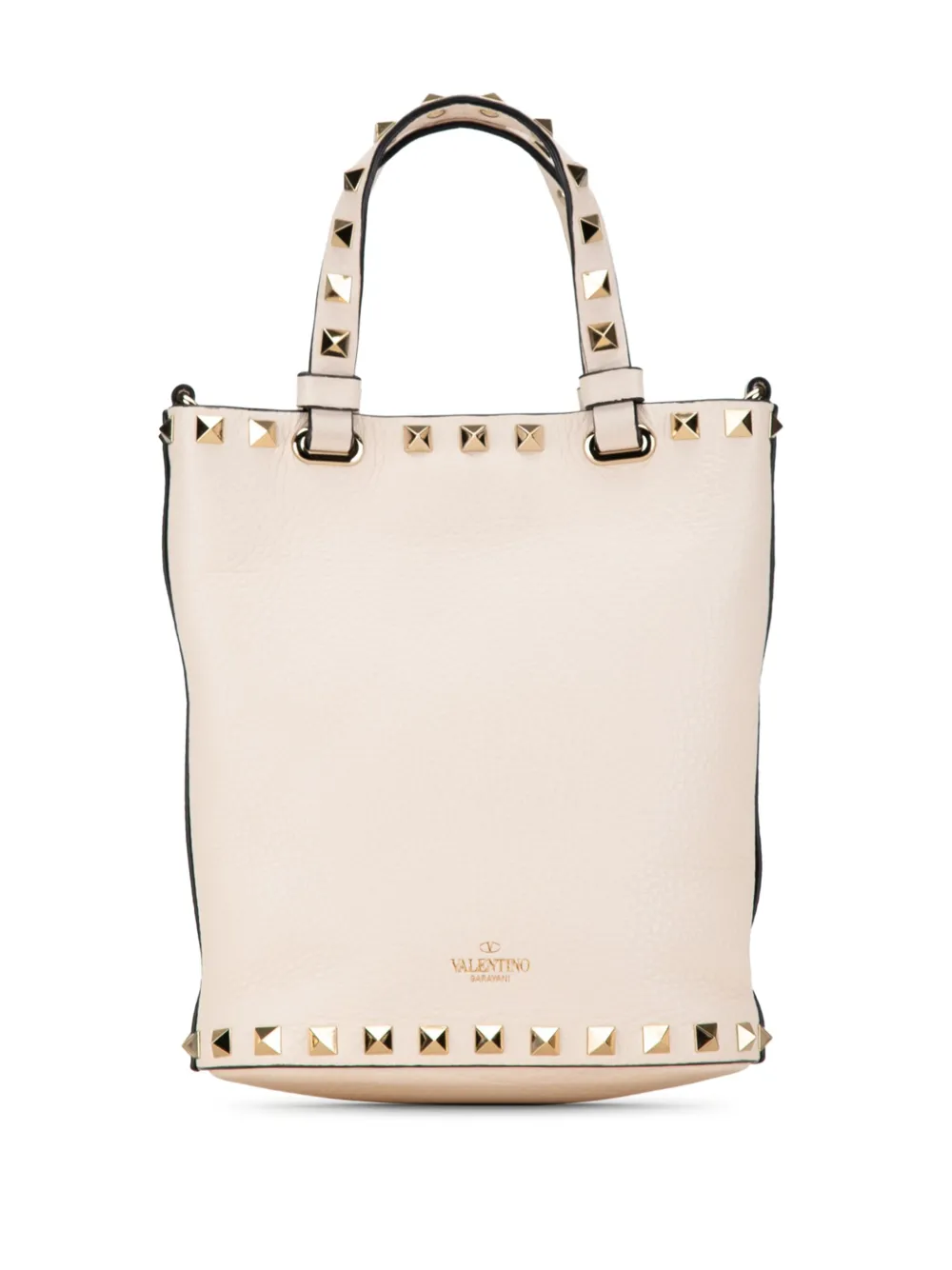 Valentino Garavani Pre-Owned 2023-2024 Rockstud Grained Leather Pouch satchel - Bruin