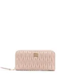 Miu Miu matelassé leather wallet - Neutrals