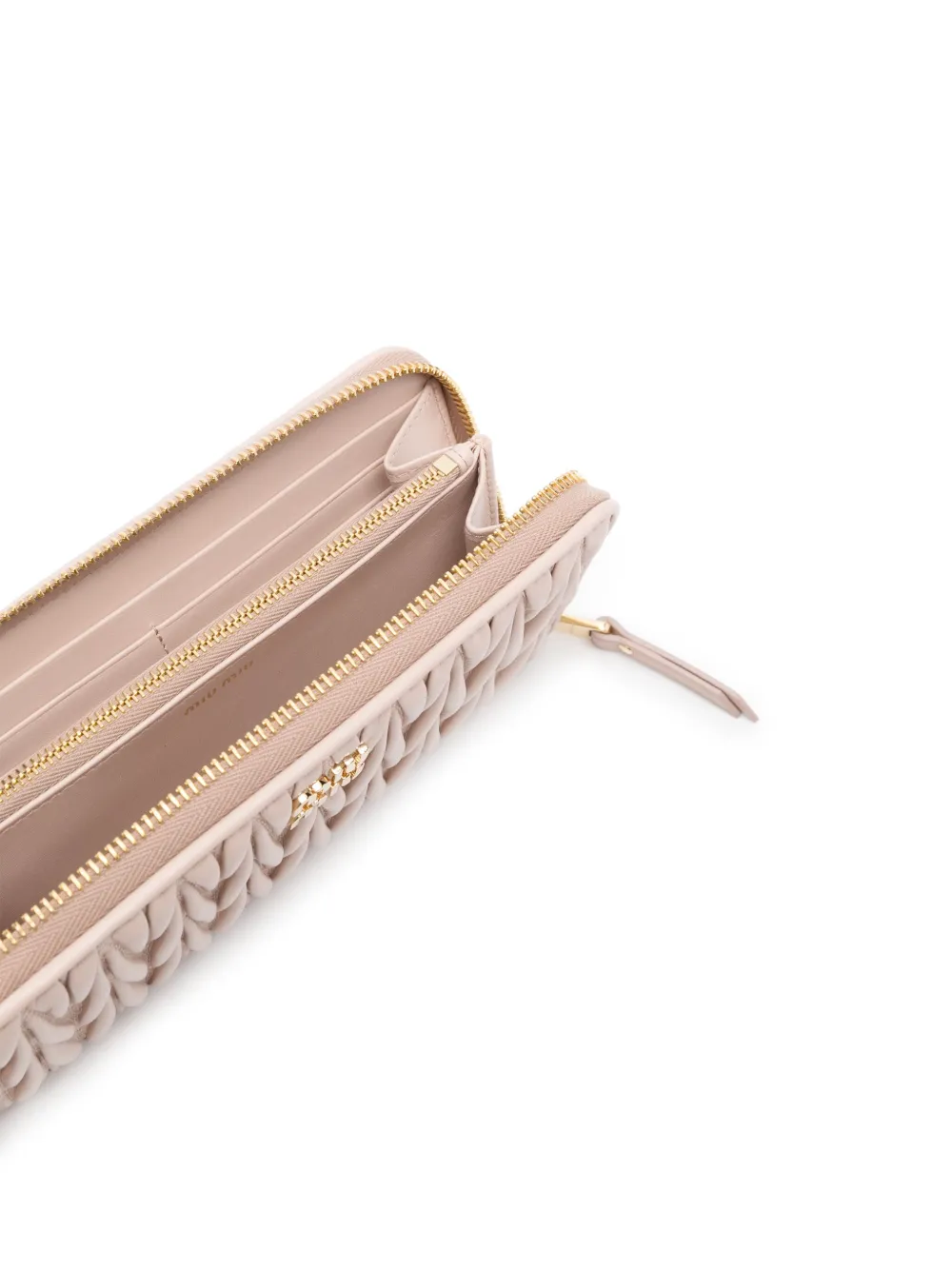 Miu Leren portemonnee Beige