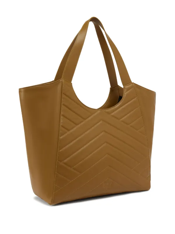 トートバッグ Pinko Chevron Quilted Cow Leather Tote Bag PINKO chevron-quilted Tote Bag | Brown | FARFETCH