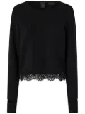 PINKO lace-trim sweater - Black