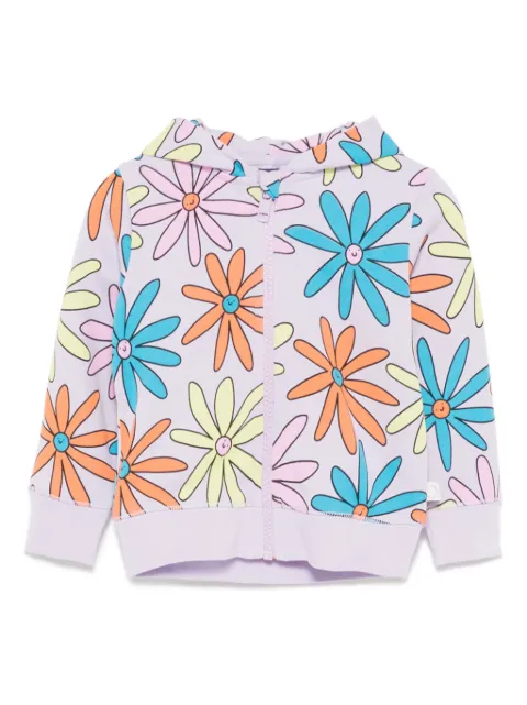 Stella McCartney Kids floral cotton hooded jacket