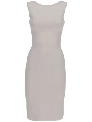 Alaa Pre-Owned 2000s Ribbed Midi Dress | Grey | FARFETCH