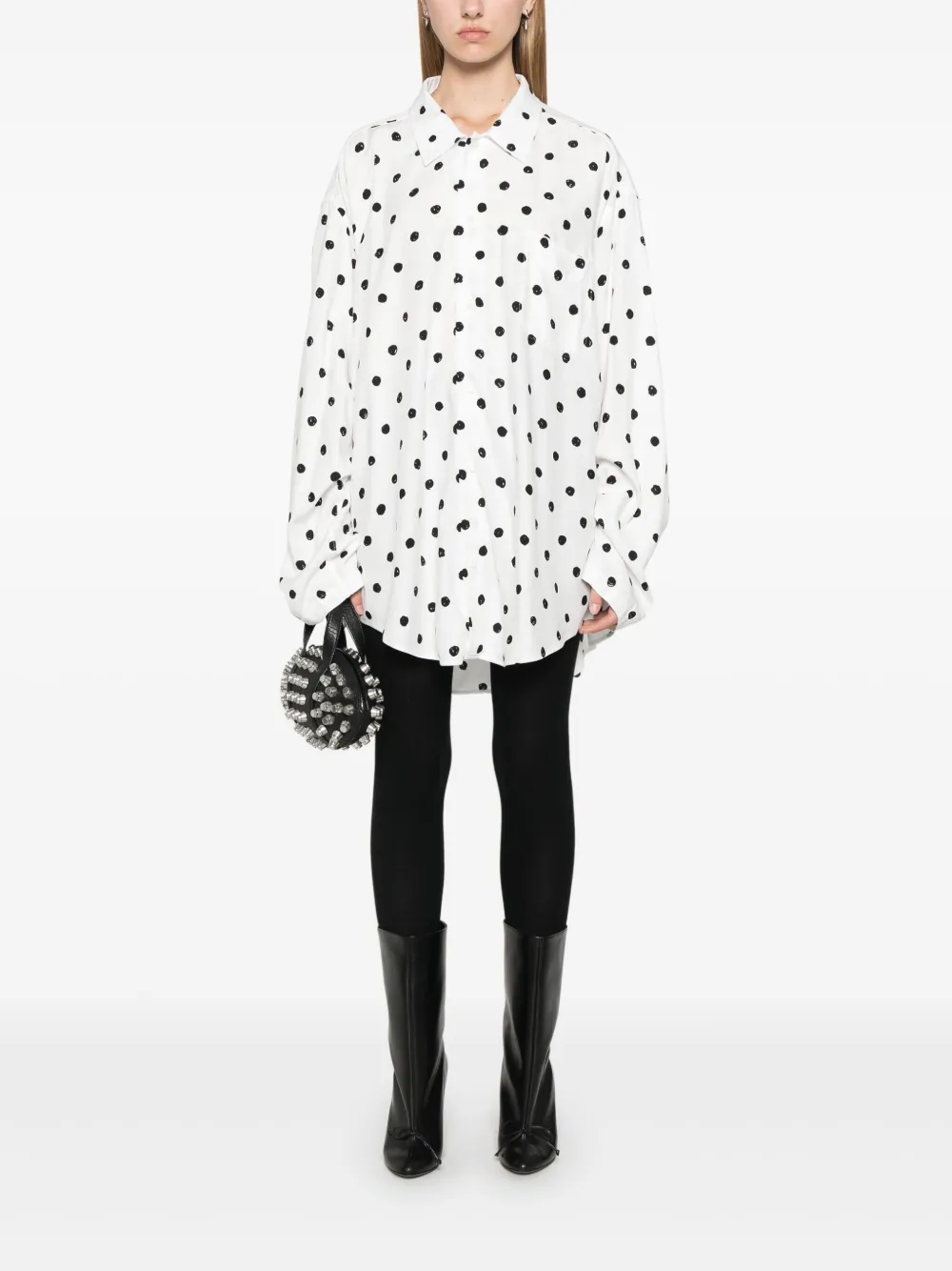 Balenciaga Blouse met stippen - Wit