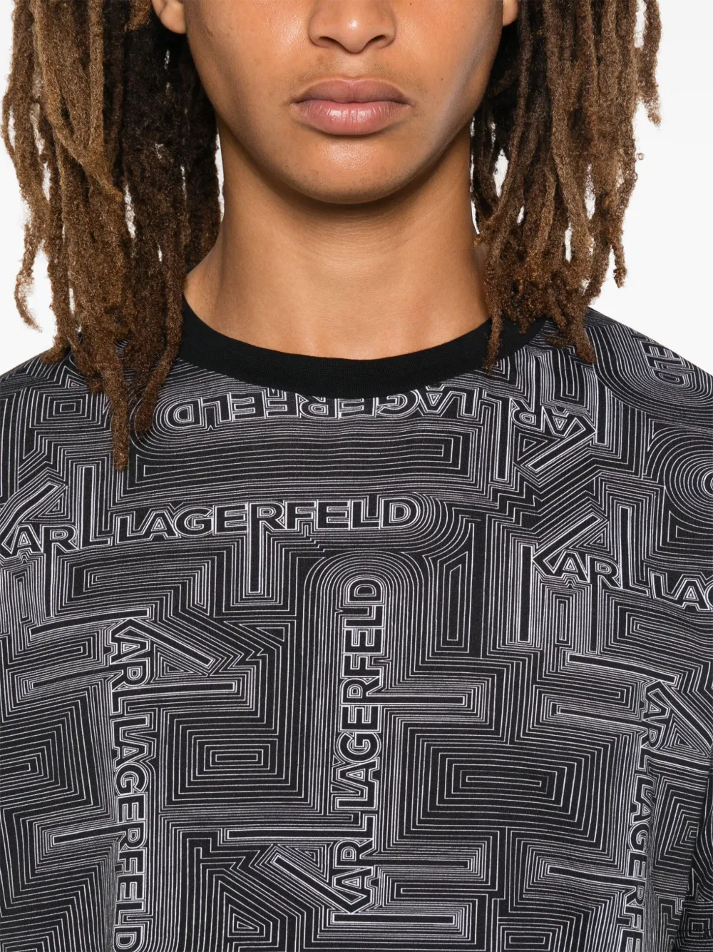 Karl Lagerfeld T-shirt met patroon Zwart