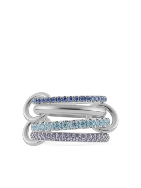 Spinelli Kilcollin Iris Sterlingsilberring mit Saphir, Tansanit und Aquamarin