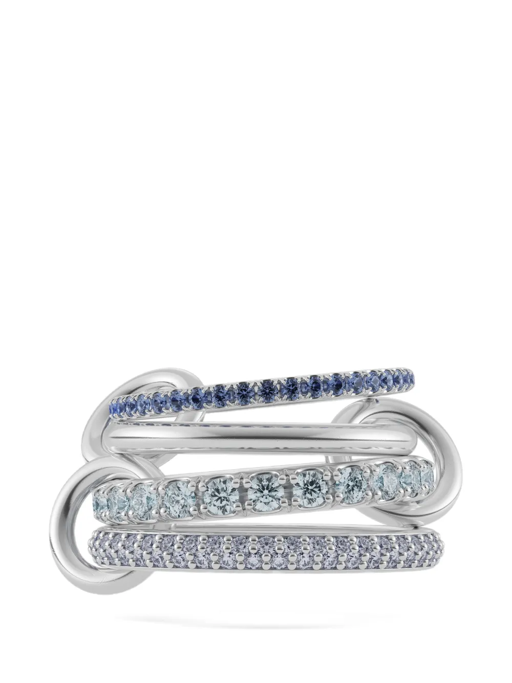Spinelli Kilcollin Anello Iris in argento sterling con zaffiro, tanzanite e acquamarina