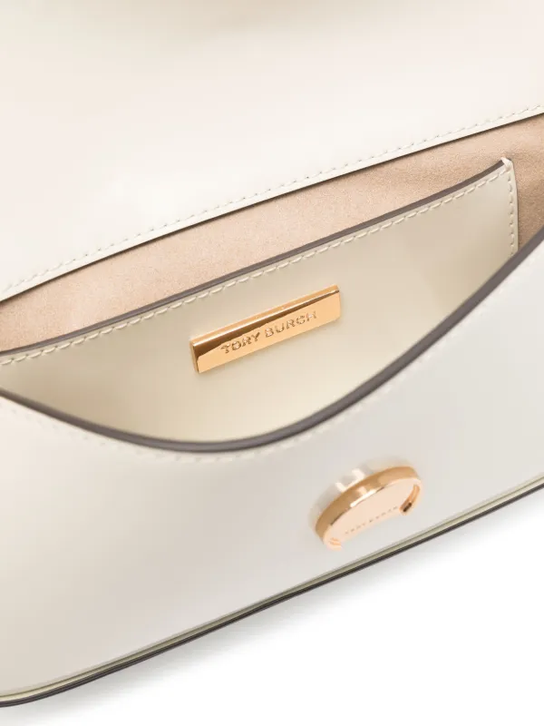 Tory Burch Robinson Spazzolato Cross Body Bag | White | FARFETCH