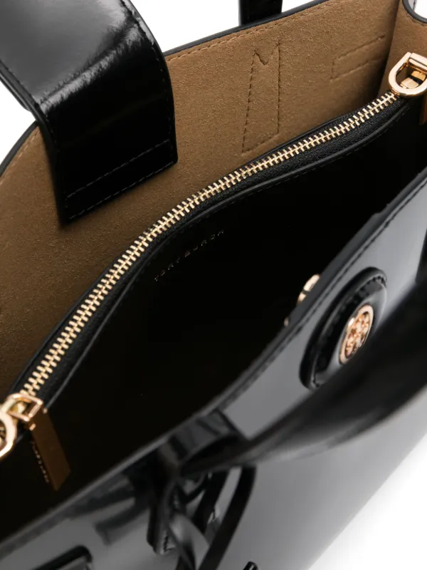 Tory Burch Small Robinson Spazzolato Tote Bag | Black | FARFETCH