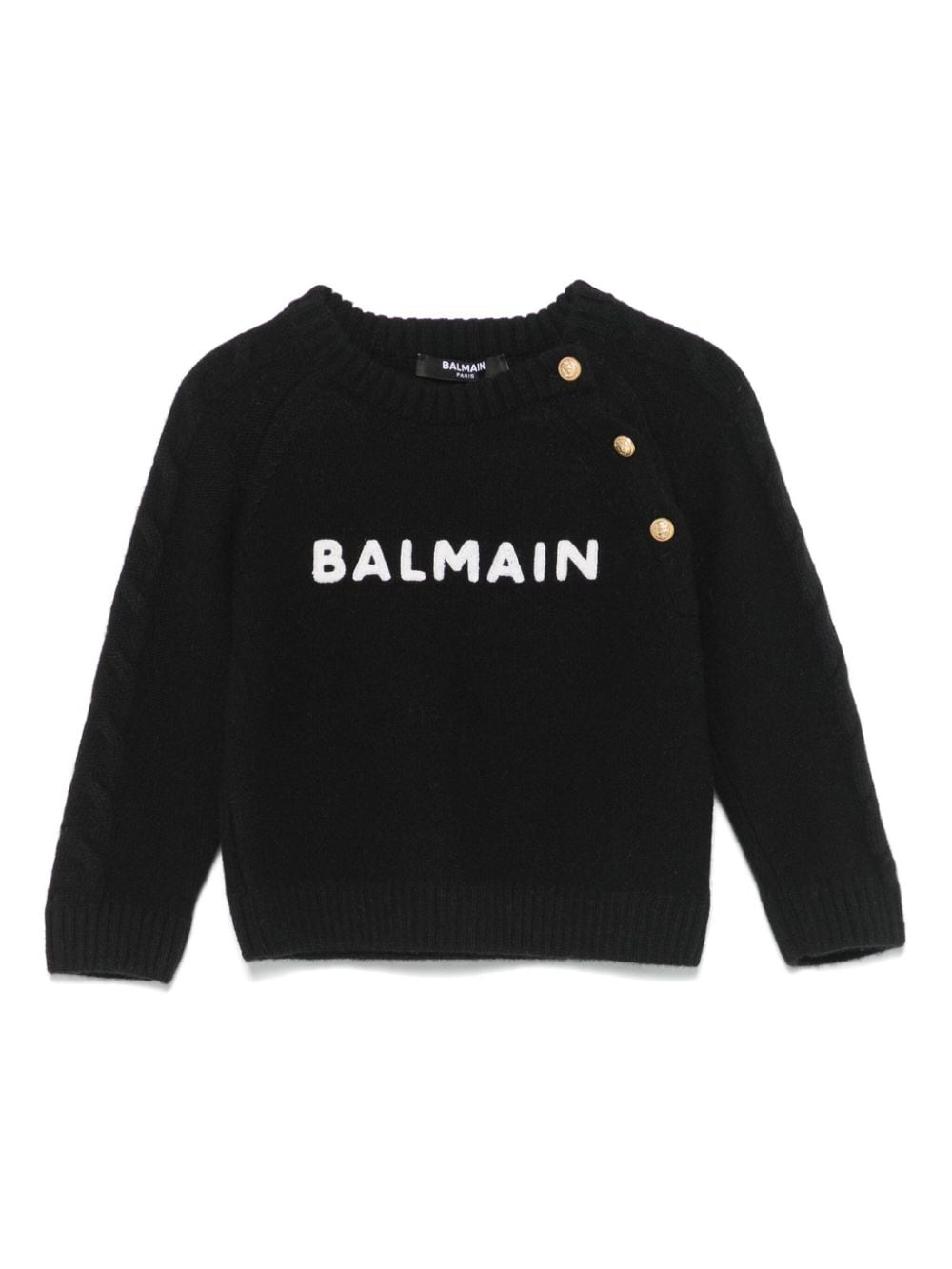 Balmain Kids Maglione con applicazione - Nero