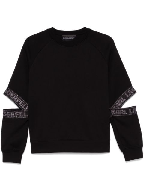 Karl Lagerfeld glitter logo-trim sweatshirt