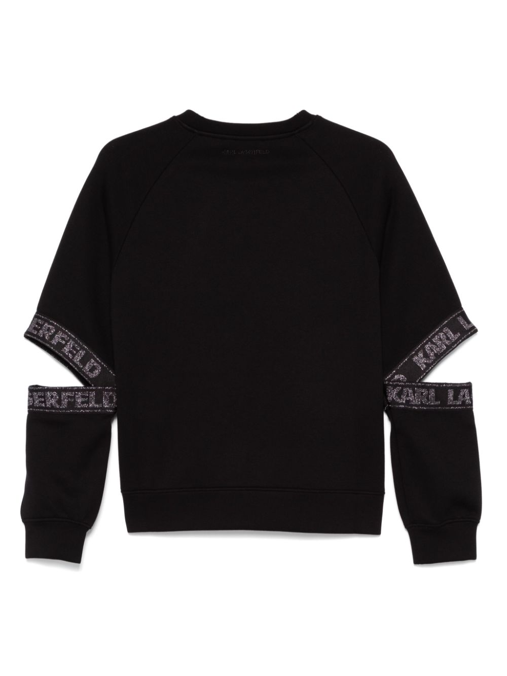 Shop Karl Lagerfeld Glitter Logo-trim Sweatshirt In Black