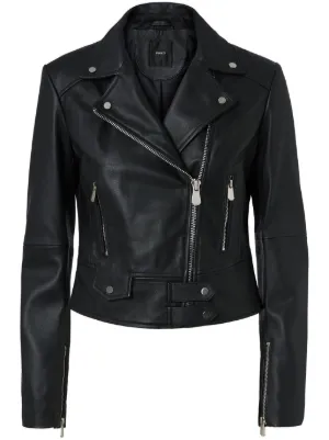 claudie pierlot ブラック レザーライダー スジャケット M Claudie Pierlot Leather Biker Jacket | Black | FARFETCH JO