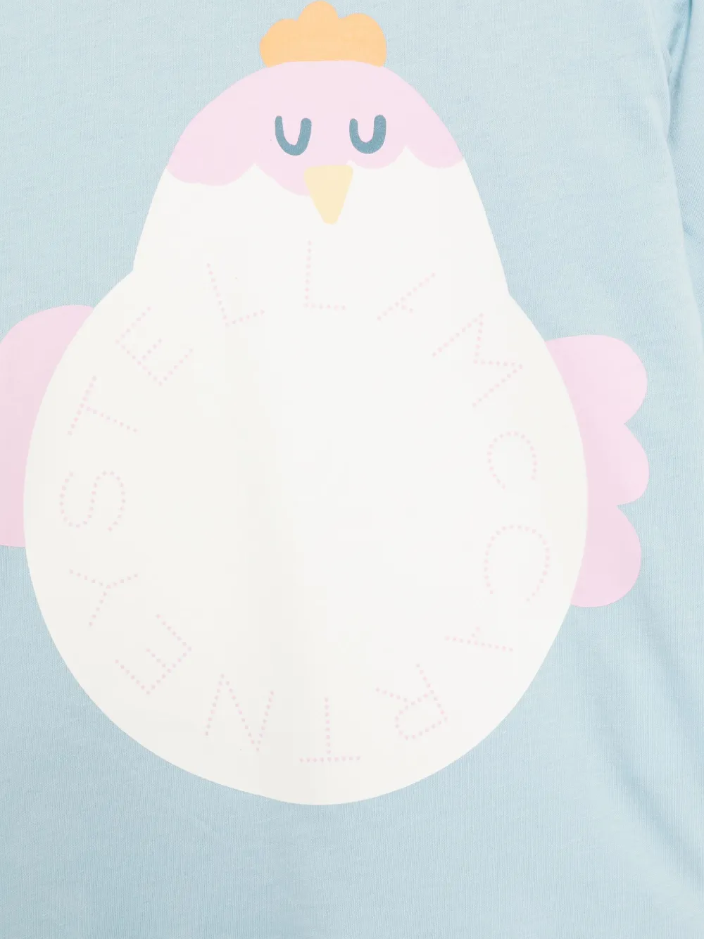 Shop Stella Mccartney Logo-print Cotton T-shirt In Blue