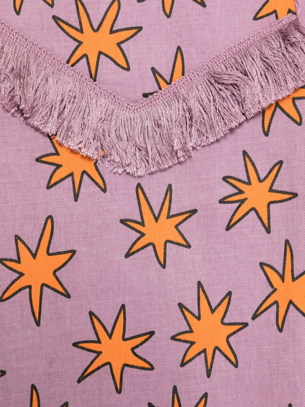 Shop Stella Mccartney Bright Stars Fringed Dress In Purple