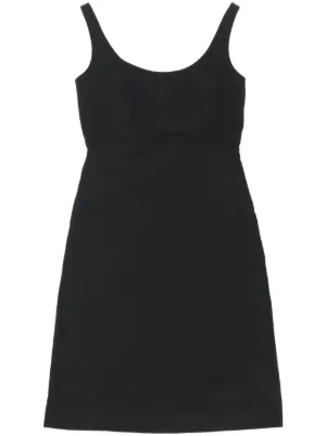 Patou - Belted mini dress in cotton-blend tweed - Black - Size 38