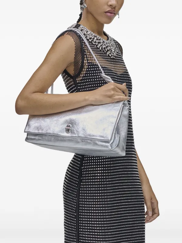 Marc Jacobs The Large Metallic Dual Shoulder Bag | Silver