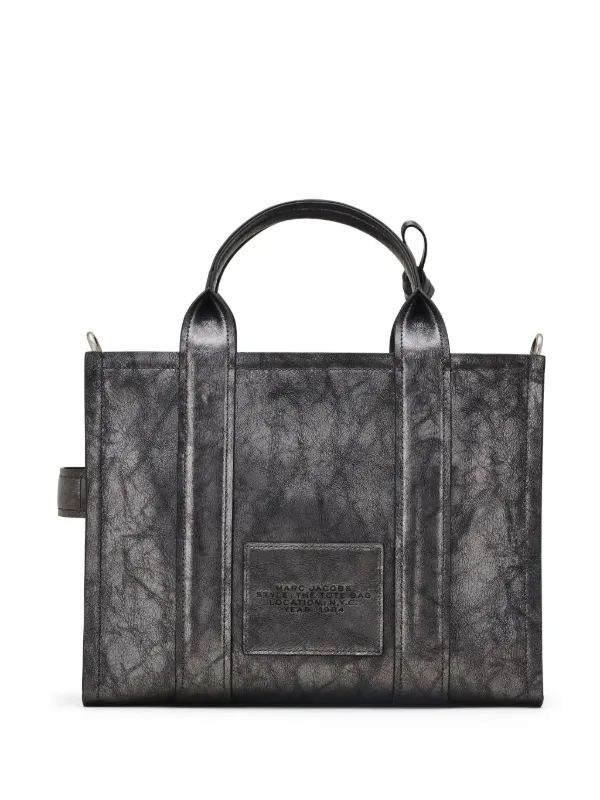 Marc Jacobs Sac a Main The Leather Tote Bag Gris FARFETCH FR