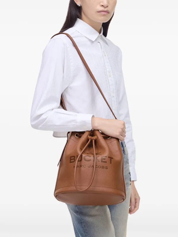 Marc Jacobs The Leather Shoulder bucket bag women Grained Leather One Size Brown