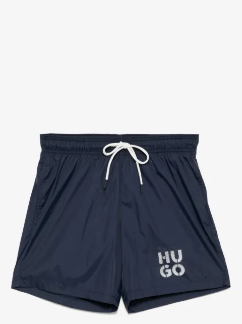 BOSS logo print swim shorts
