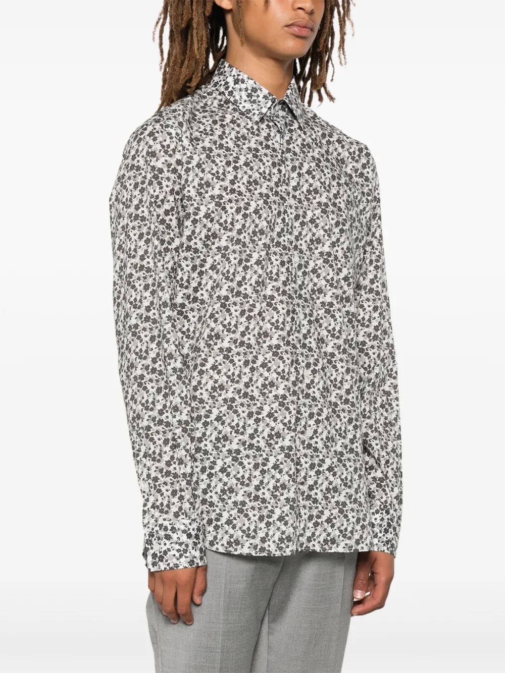 Karl Lagerfeld Overhemd met bloemenprint Grijs