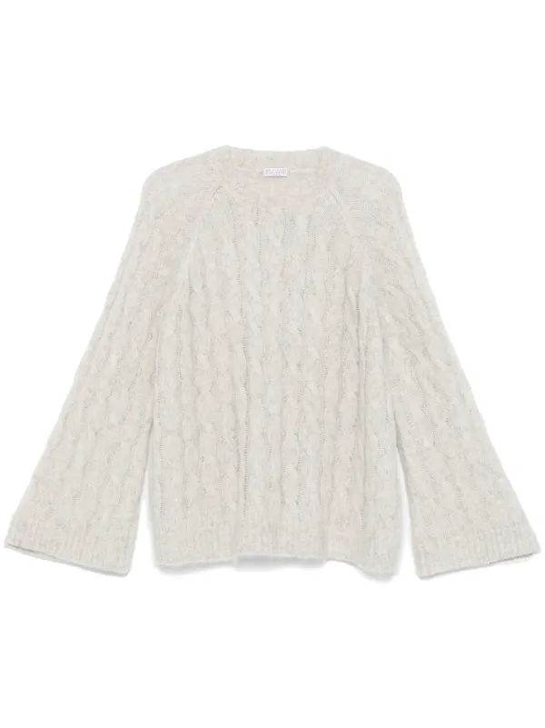 Brunello Cucinelli ケーブルニット セーター | グレー | FARFETCH JP