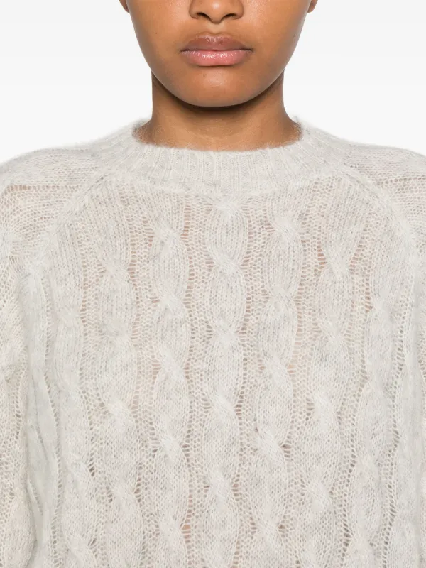 BRUNELLO CUCINELLI 編みセーター Brunello Cucinelli ケーブルニット セーター | グレー | FARFETCH JP