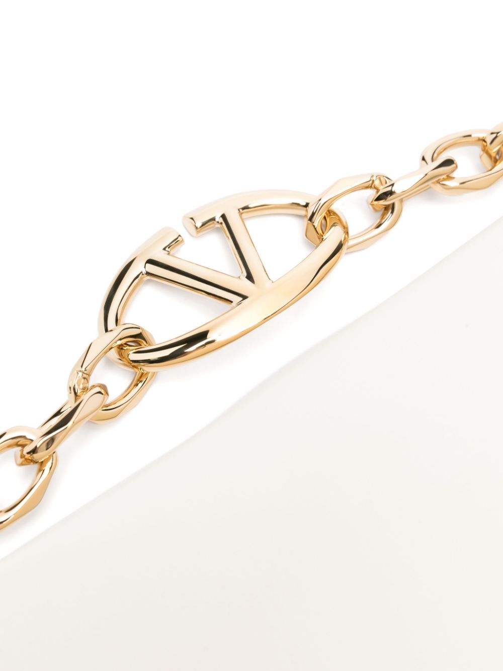 Shop Valentino Vlogo Chain Clutch Bag In White