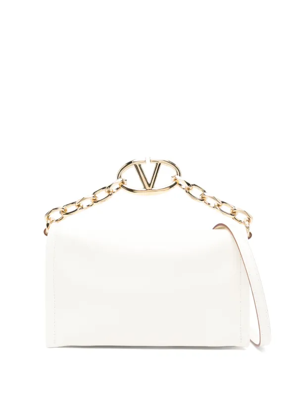 Valentino Garavani VLogo Chain Clutch Bag White FARFETCH CA