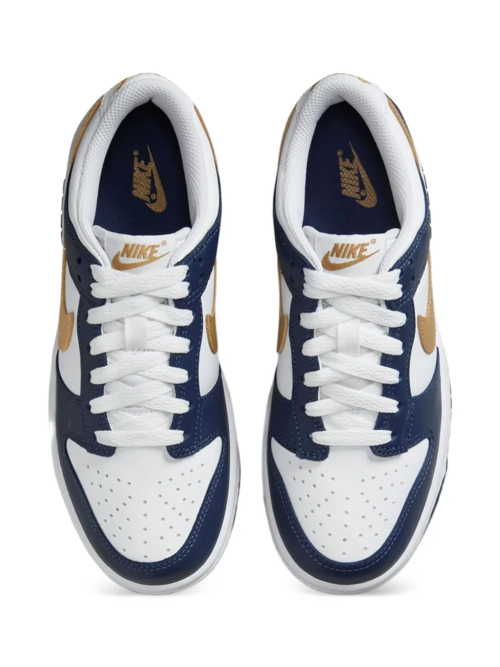 Nike Kids Dunk Low "Midnight Navy Wheat" sneakers Wit