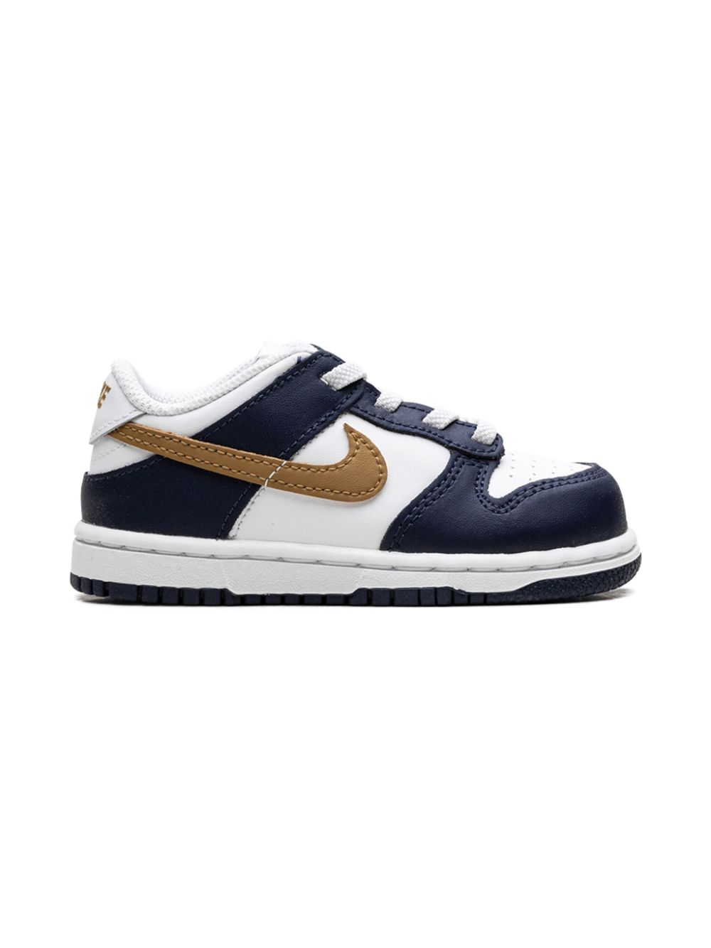 Nike Kids Dunk Low "Midnight Navy Wheat" sneakers Wit