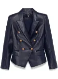 Balmain leather 6-button blazer - Blue