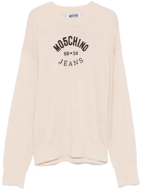 MOSCHINO JEANS intarsia-logo sweater
