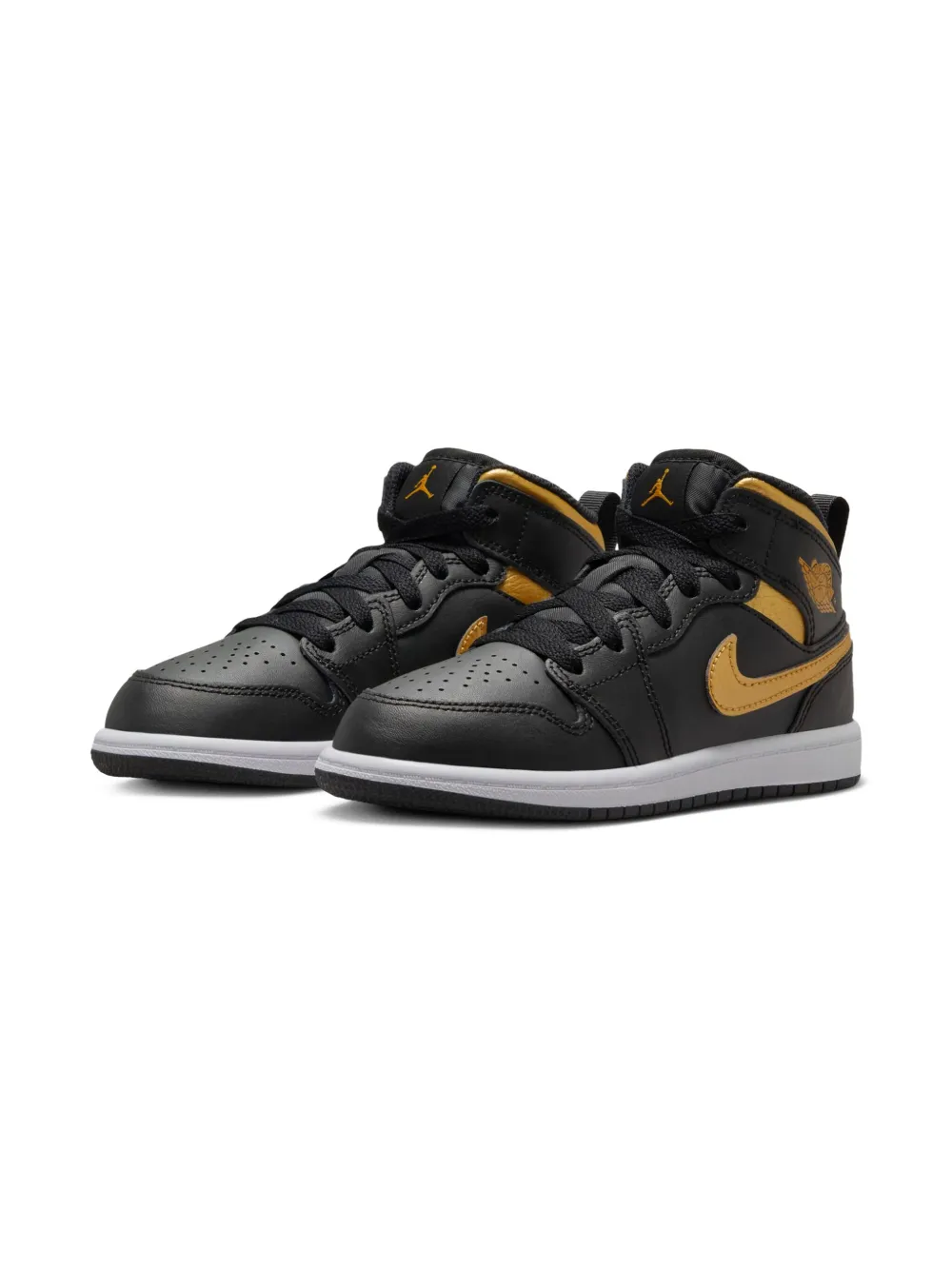 Jordan Kids Jordan 1 Mid "Metallic Gold Black" sneakers 071 BLACK WHITE METALLIC GOLD