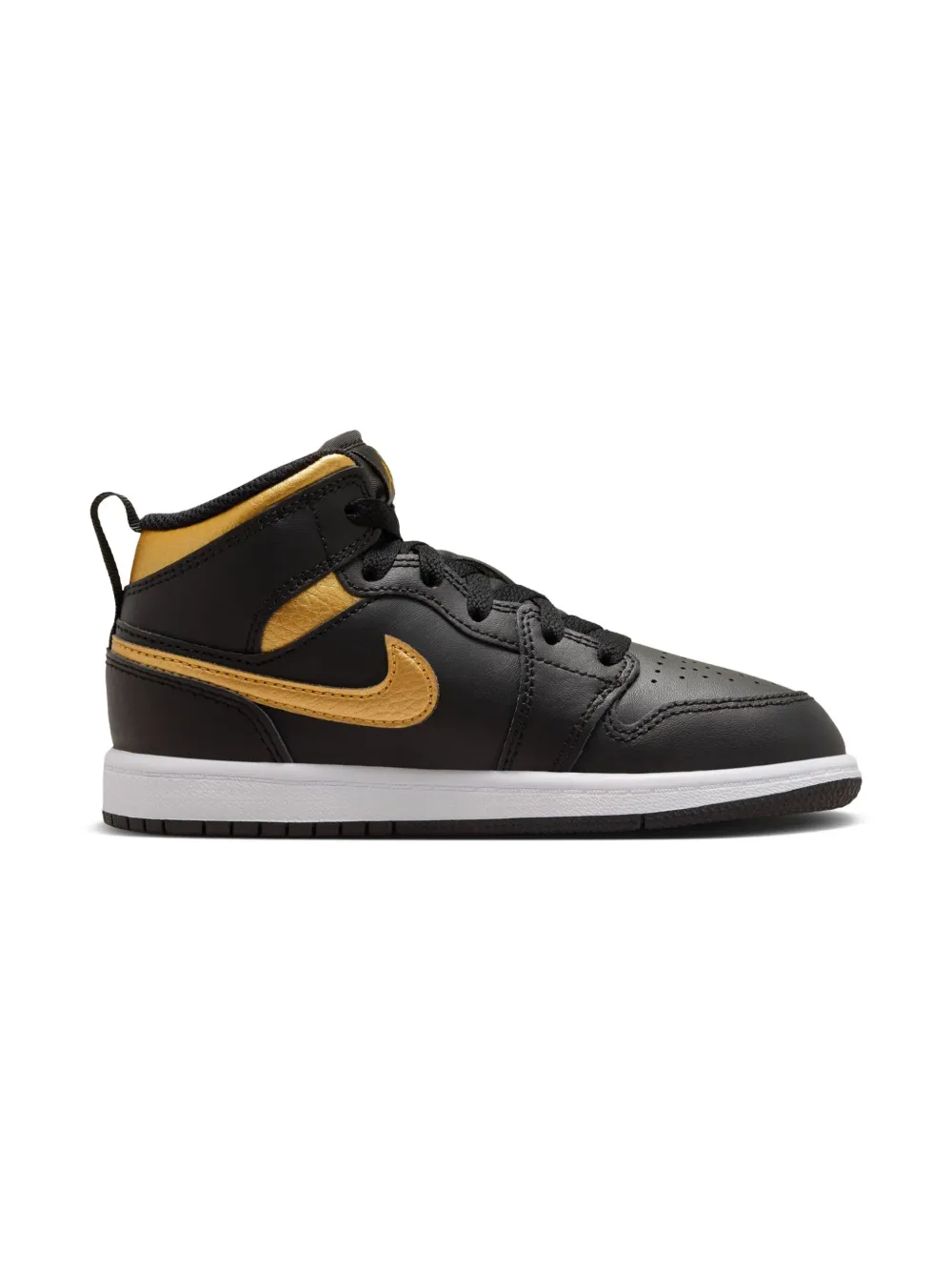 Jordan Kids Jordan 1 Mid Metallic Gold/Black sneakers - 071 BLACK/WHITE/METALLIC GOLD