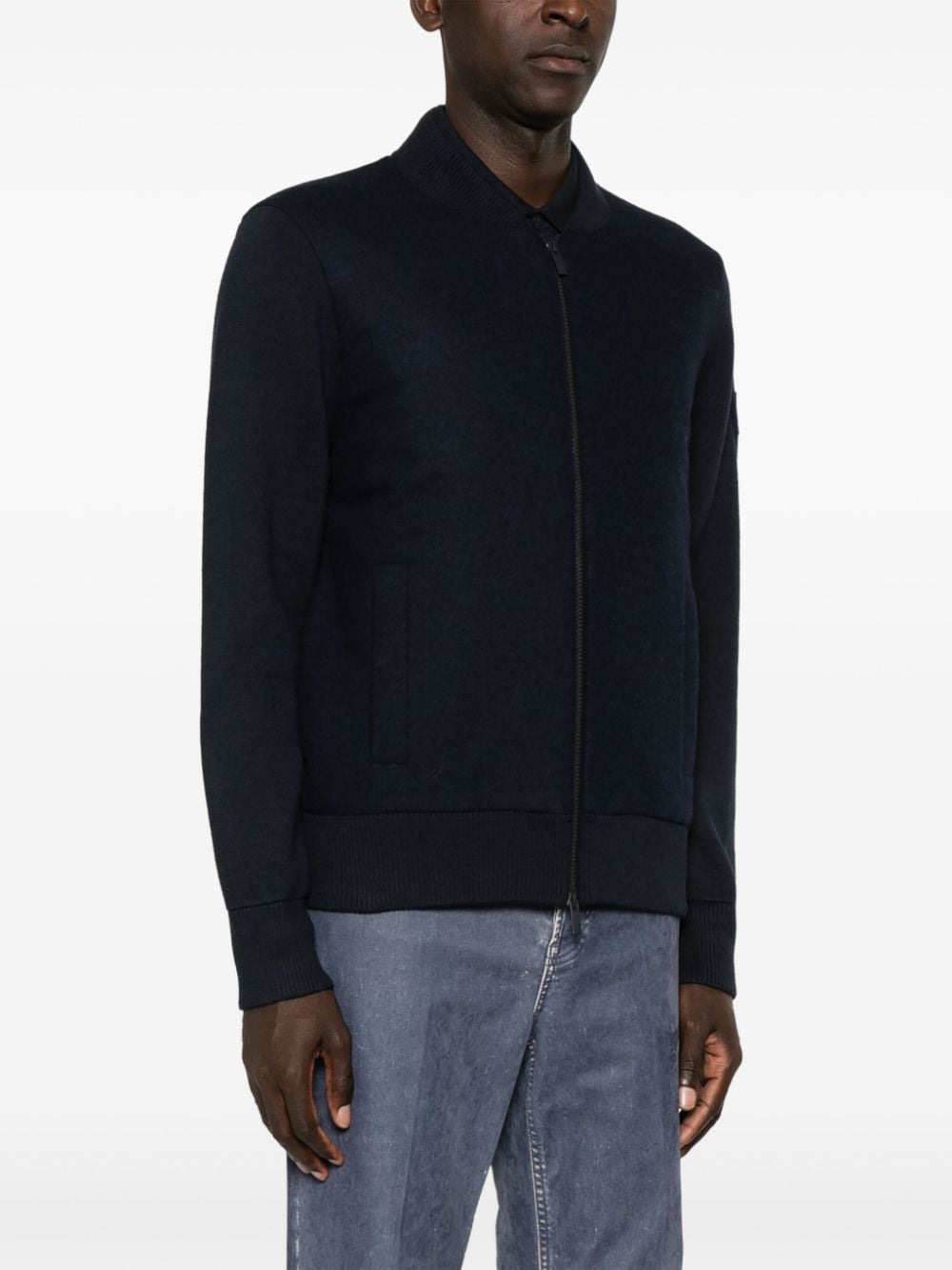 Shop Hugo Boss Padded Bomber Jacket In Blue