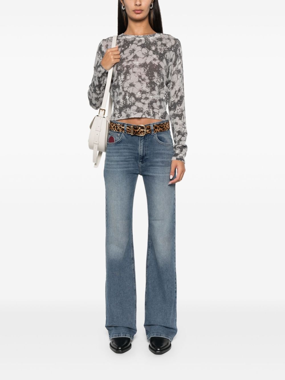 MOSCHINO JEANS Trui met bloemjacquard - Grijs