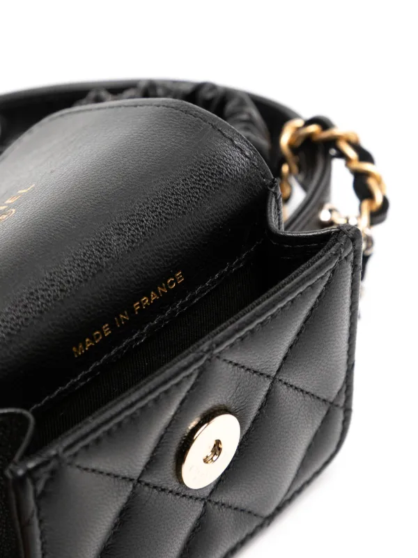 Chanel 2021 Garter Thigh Micro Flap Bag - Black