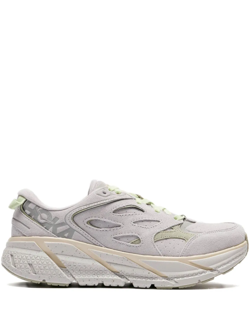 HOKA Clifton L suede "Grey" sneakers | White | Image 1