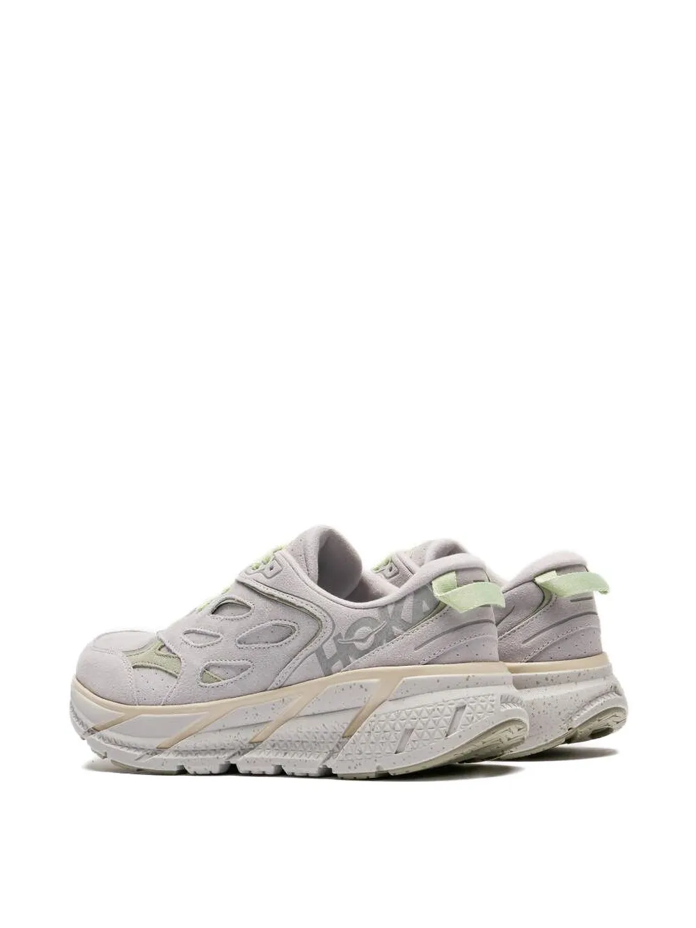 HOKA Clifton L suede "Grey" sneakers White