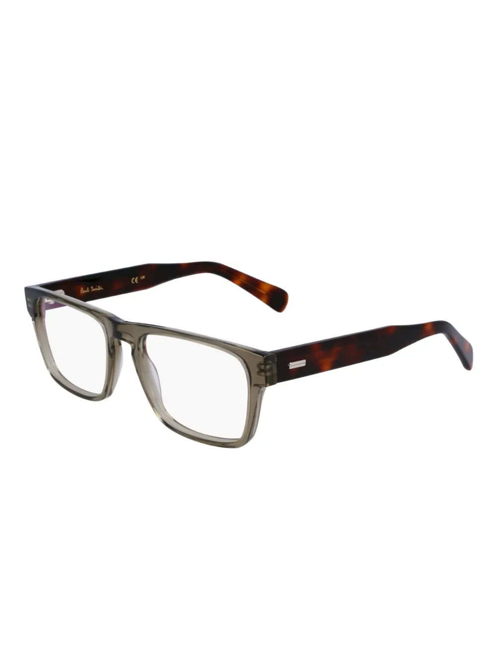 Paul Smith Zonnebril met rechthoekig montuur en schildpadschild-effect Groen
