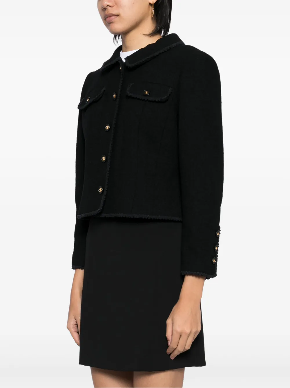 Pre-owned Chanel 1990-2000s Single-breasted Jacket In Black