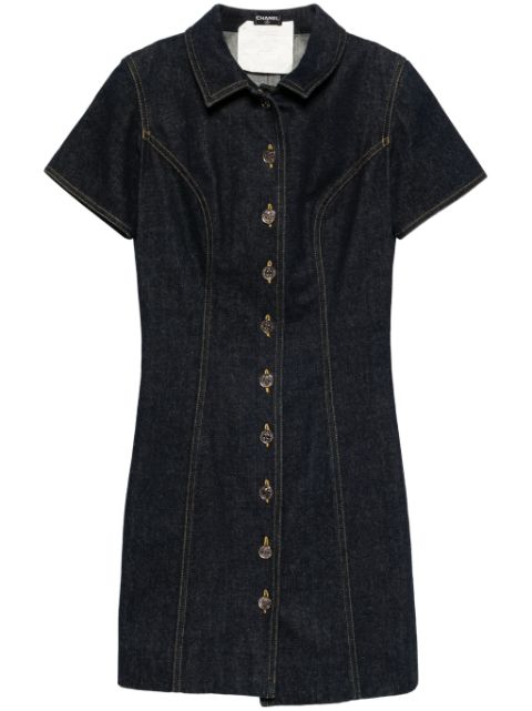 CHANEL 1990s short-sleeves denim dress Women