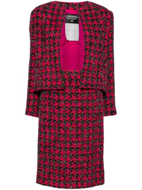 CHANEL Pre-Owned 1990 houndstooth skirt suit