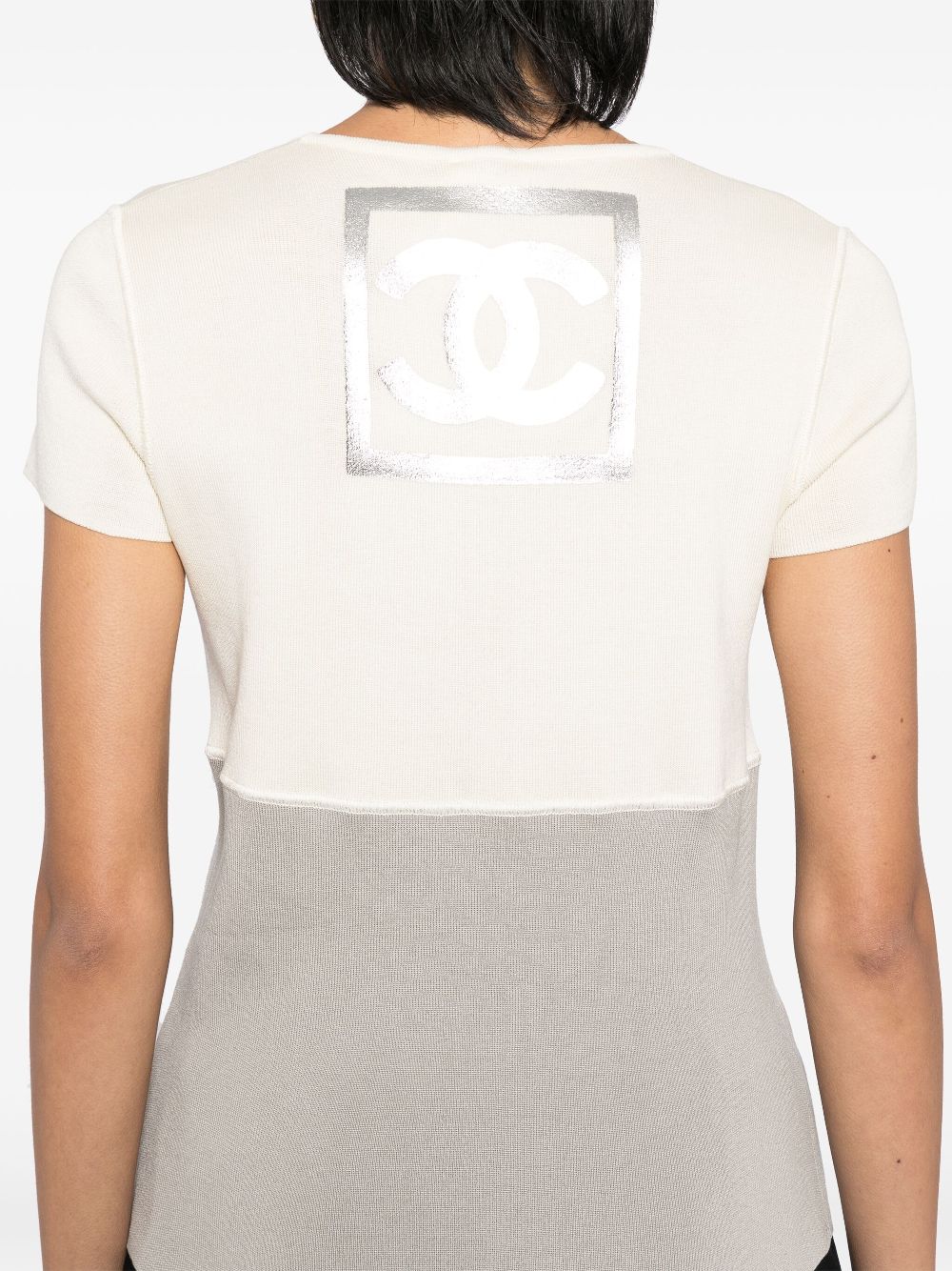 CHANEL 2001 patchwork detailed T-shirt Women