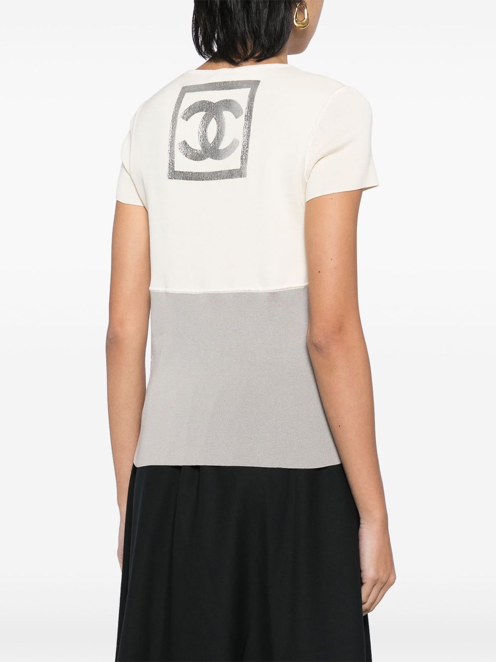 CHANEL 2001 patchwork detailed T-shirt Women