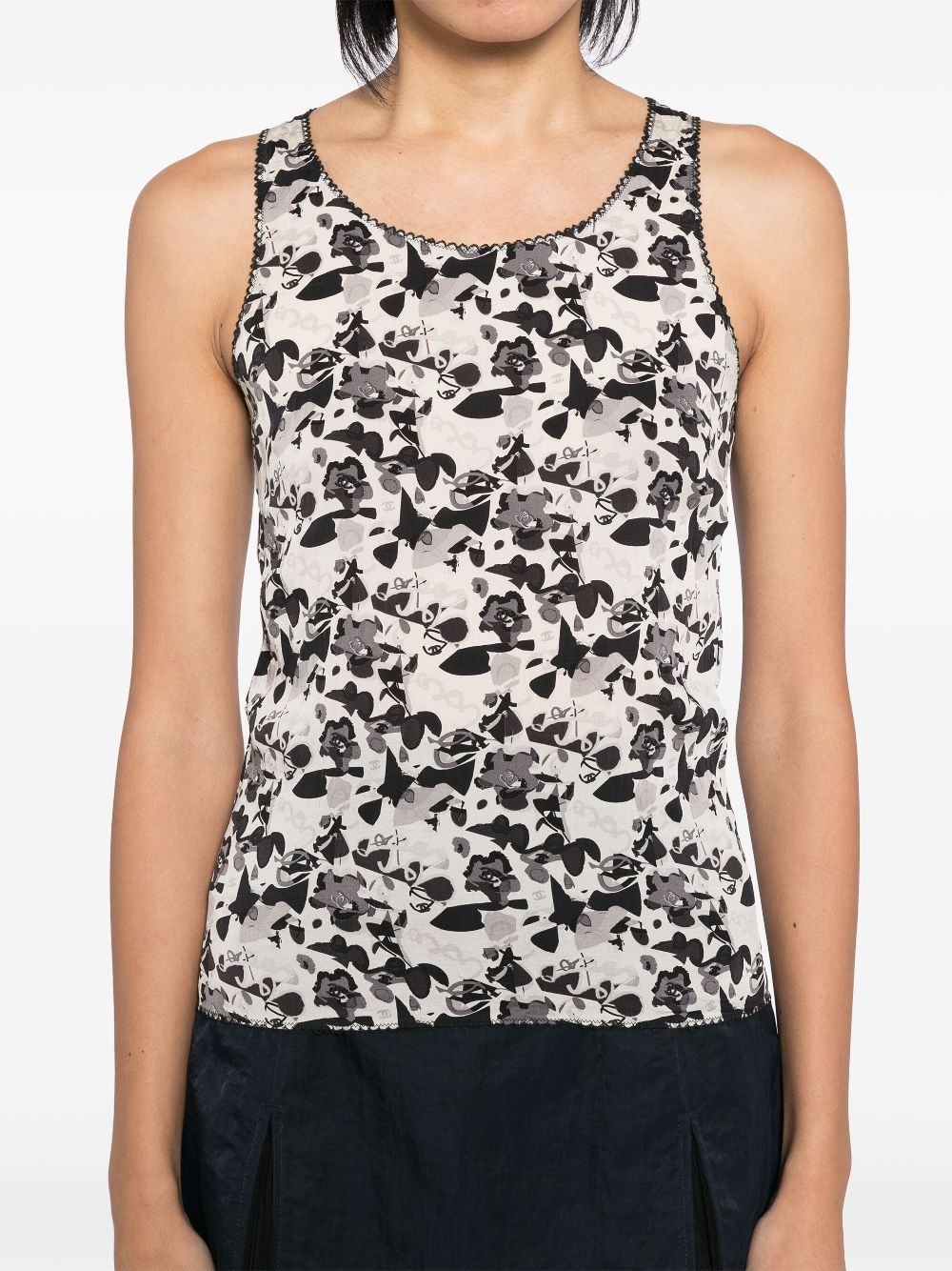 Affordable HOT SALE CHANEL 2005 floral print cropped top Women