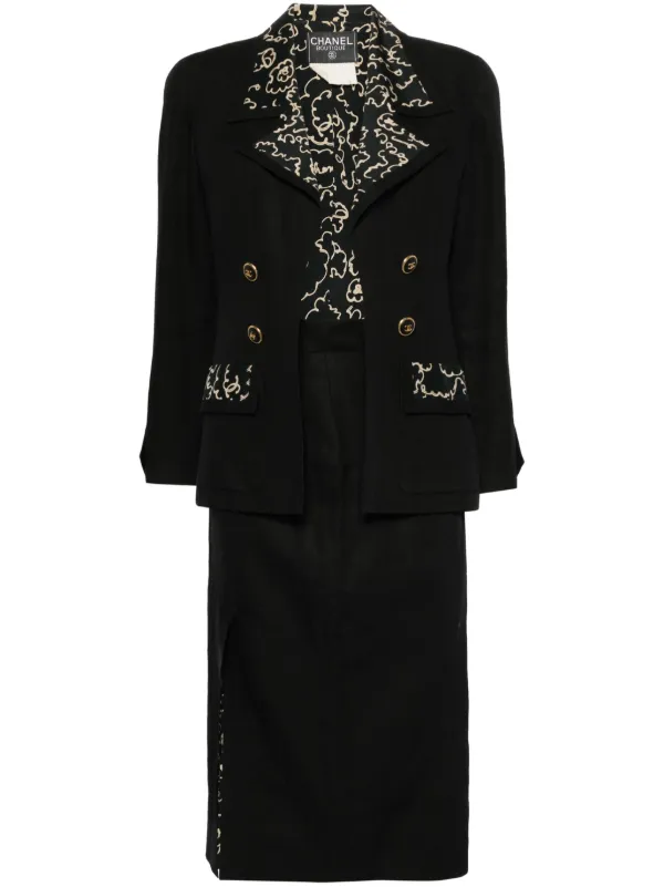 CHANEL Pre-Owned Tailleur Con Gonna 1993 Nero FARFETCH IT