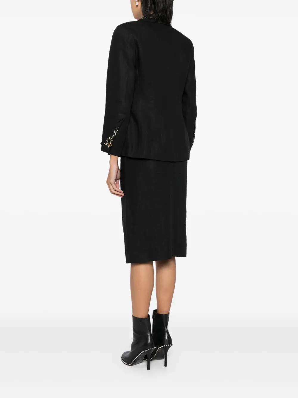 Pre-owned Chanel 1993 Setup Suit Jacket Skirt In 黑色