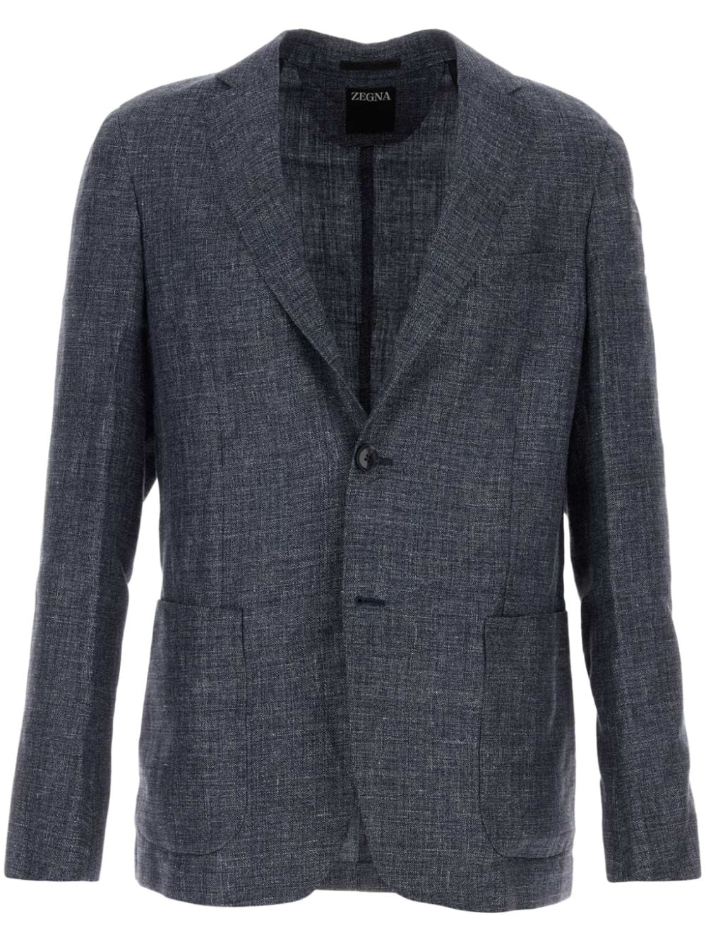 Shop Zegna Single-breasted Blazer In Blue